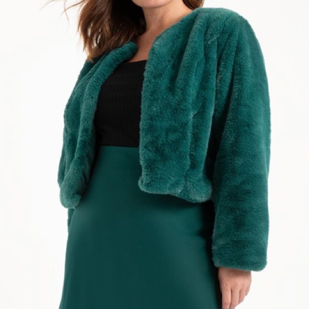 Plus size Eloquii fur jacket